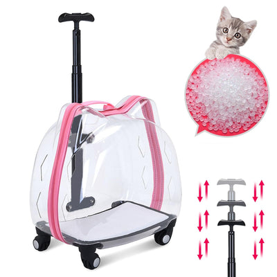 Pet Transparent Rolling Backpack Carrier