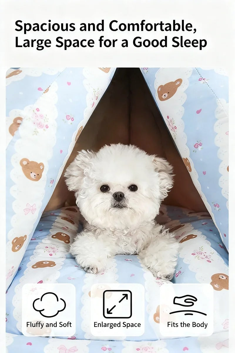 Pet Plush Teepee Tent Cat & Dog Bed