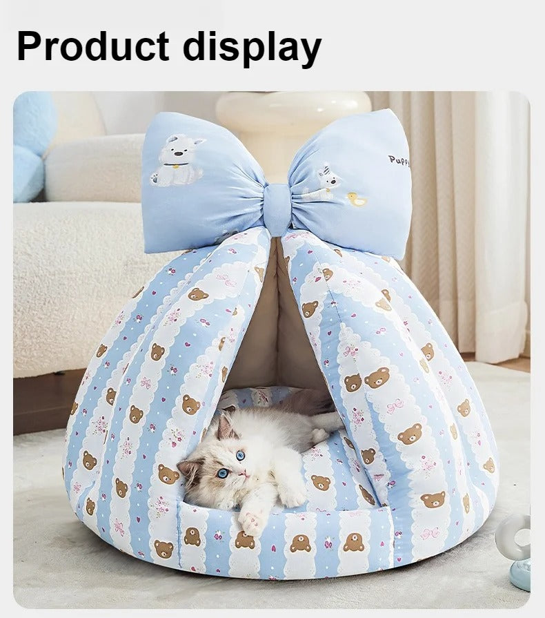 Pet Plush Teepee Tent Cat & Dog Bed