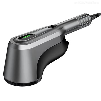 Gray electric car charging cable on a white background