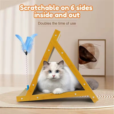 Cat Triangle Scratching Carboard Post
