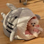 Pet Shark-Shaped Semi-Closed Cave Bed