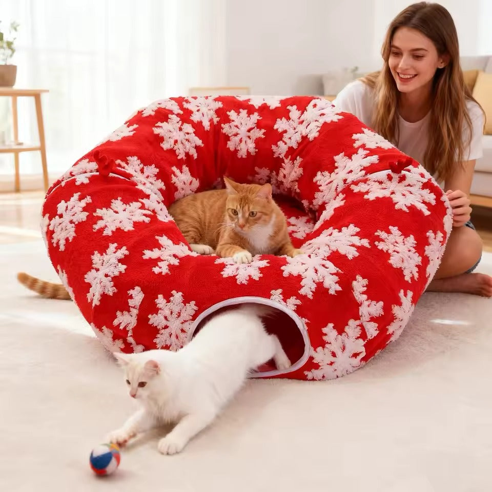 Cat Tunnel Christmas Tree Skirt